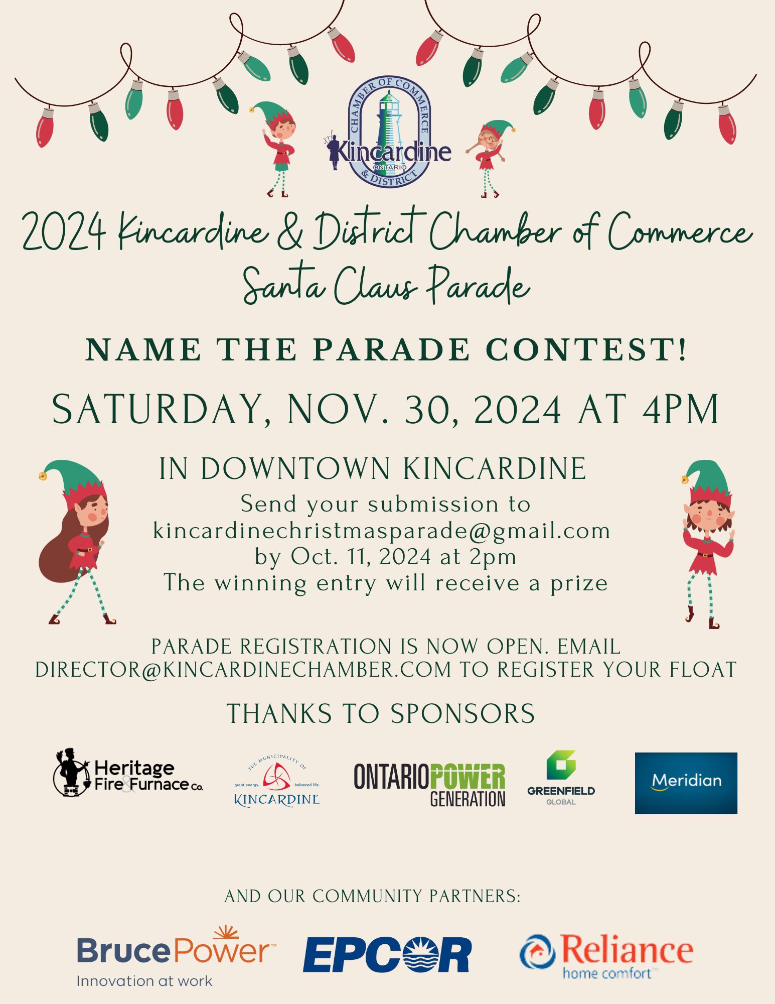 Kincardine & District Chamber of Commerce 2024 Santa Claus Parade